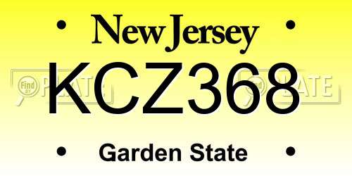 KCZ368 New Jersey License Plate