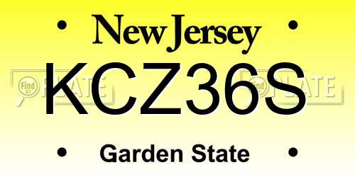 KCZ36S New Jersey License Plate