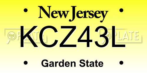 KCZ43L New Jersey License Plate