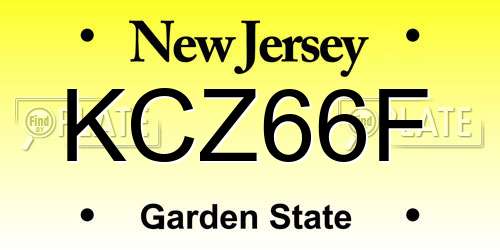 KCZ66F New Jersey License Plate