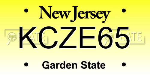 KCZE65 New Jersey License Plate