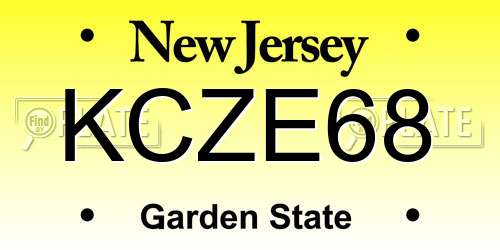 KCZE68 New Jersey License Plate