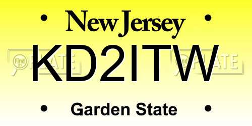 KD2ITW New Jersey License Plate