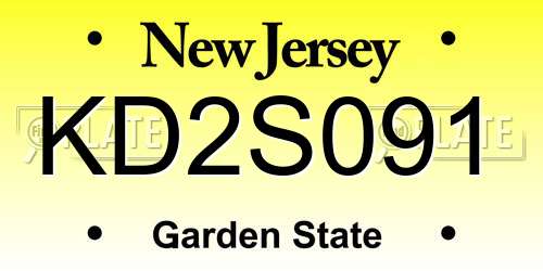 KD2S091 New Jersey License Plate