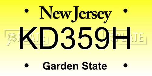 KD359H New Jersey License Plate