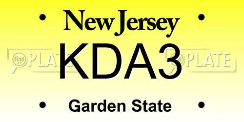 KDA3 New Jersey License Plate
