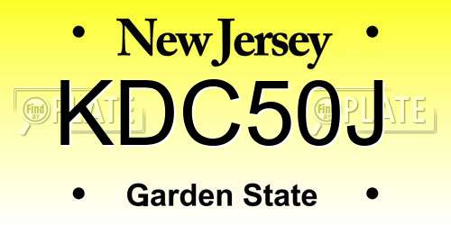 KDC50J New Jersey License Plate