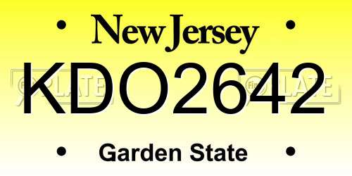 KDO2642 New Jersey License Plate