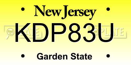 KDP83U New Jersey License Plate