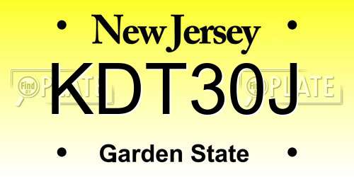 KDT30J New Jersey License Plate