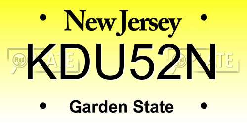 KDU52N New Jersey License Plate