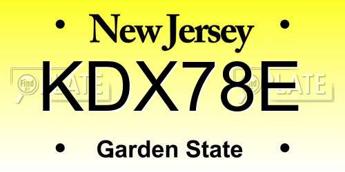 KDX78E New Jersey License Plate