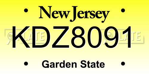 KDZ8091 New Jersey License Plate