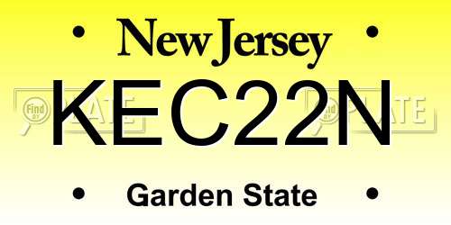 KEC22N New Jersey License Plate