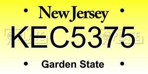KEC5375 New Jersey License Plate