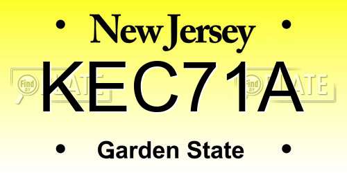 KEC71A New Jersey License Plate