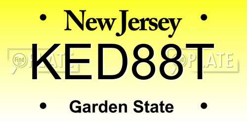 KED88T New Jersey License Plate