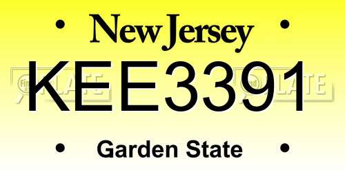 KEE3391 New Jersey License Plate
