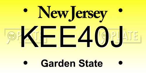 KEE40J New Jersey License Plate