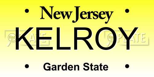 KELROY New Jersey License Plate