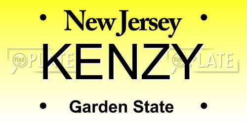 KENZY New Jersey License Plate