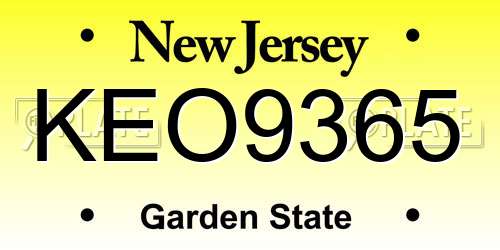 KEO9365 New Jersey License Plate