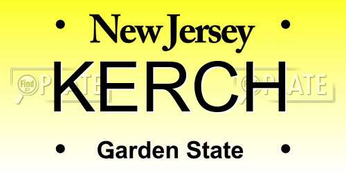 KERCH New Jersey License Plate