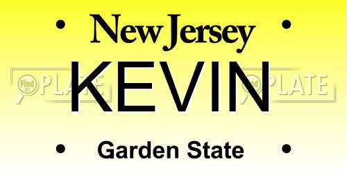 KEVIN New Jersey License Plate