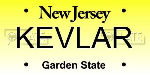 KEVLAR New Jersey License Plate