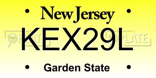 KEX29L New Jersey License Plate