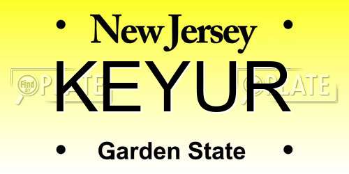 KEYUR New Jersey License Plate