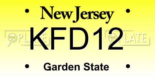 KFD12 New Jersey License Plate