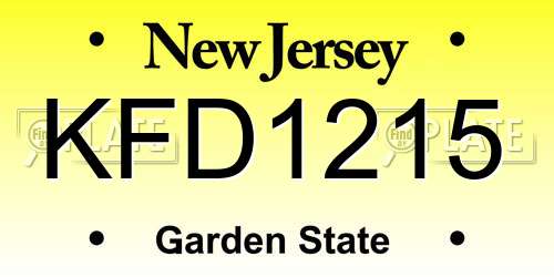 KFD1215 New Jersey License Plate