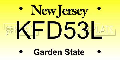 KFD53L New Jersey License Plate
