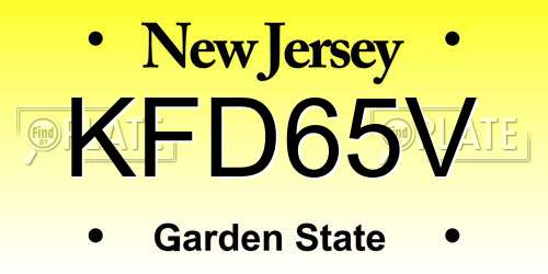 KFD65V New Jersey License Plate