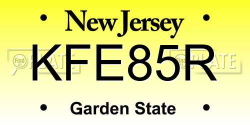 KFE85R New Jersey License Plate