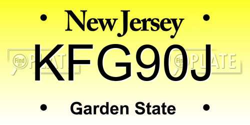 KFG90J New Jersey License Plate