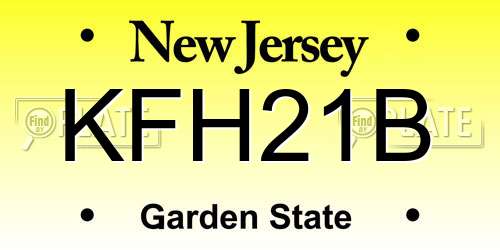 KFH21B New Jersey License Plate
