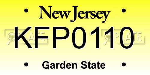 KFP0110 New Jersey License Plate