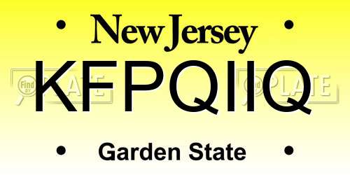 KFPQIIQ New Jersey License Plate