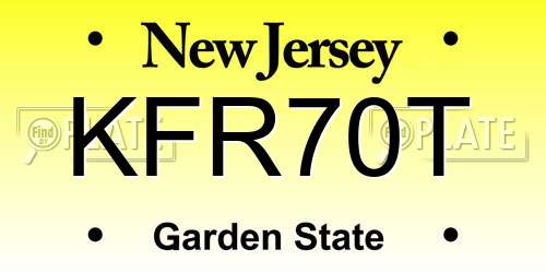 KFR70T New Jersey License Plate