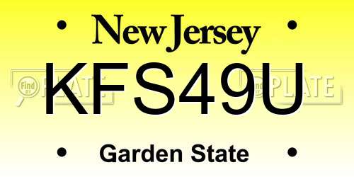 KFS49U New Jersey License Plate