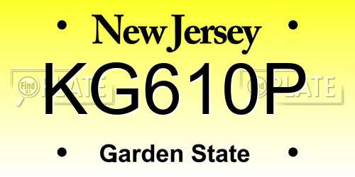 KG610P New Jersey License Plate