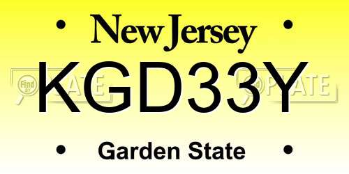 KGD33Y New Jersey License Plate