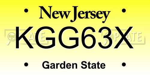 KGG63X New Jersey License Plate