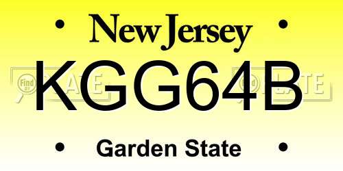 KGG64B New Jersey License Plate