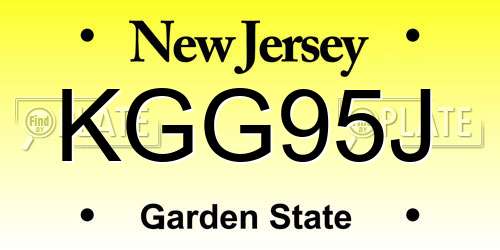 KGG95J New Jersey License Plate