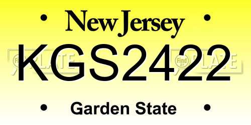 KGS2422 New Jersey License Plate