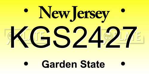 KGS2427 New Jersey License Plate