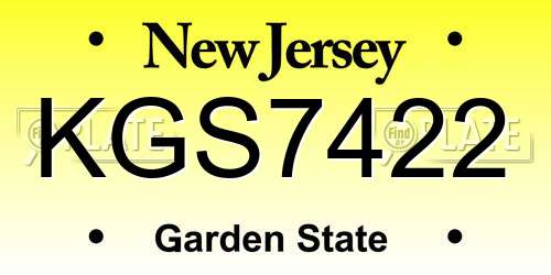 KGS7422 New Jersey License Plate